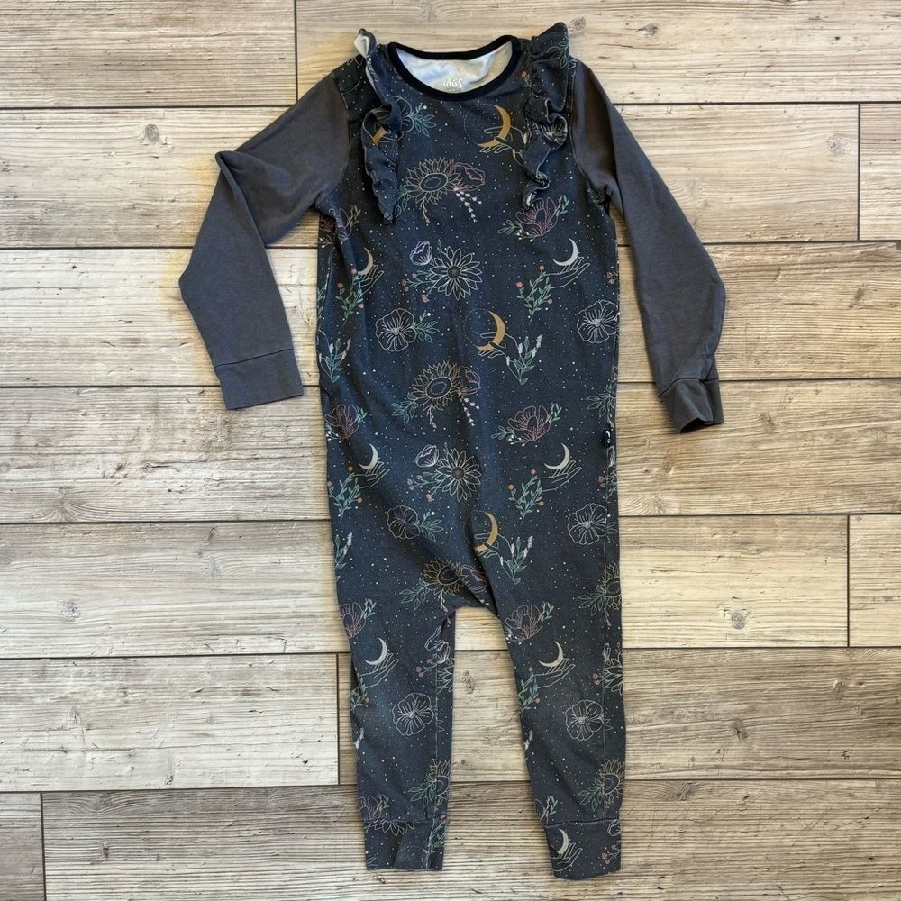 Rags | Mystical Sunflower Ruffle Long Sleeve Romper | Size: 3/4